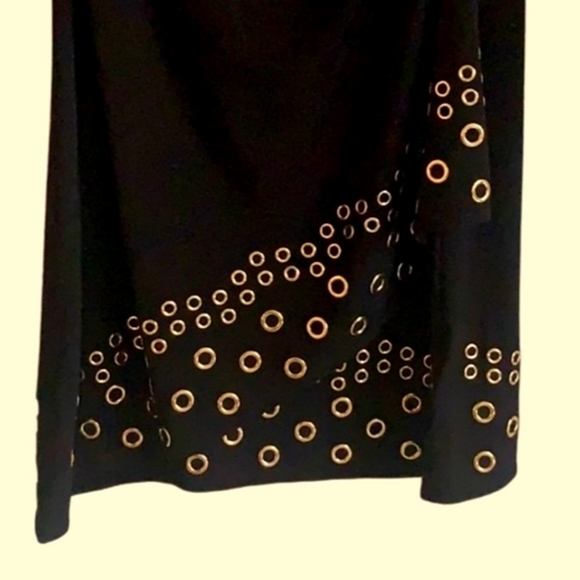 Michael Kors Black Dress - Faux Wrap - Grommet Hem - Large / XL - Picture 3 of 3